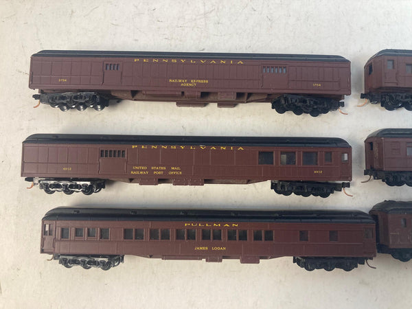 Rivarossi/Arnold N-Scale Heavyweight Pennsylvania 6 Car Passenger Set w/Miro-train couplers & Trucks Complete Set