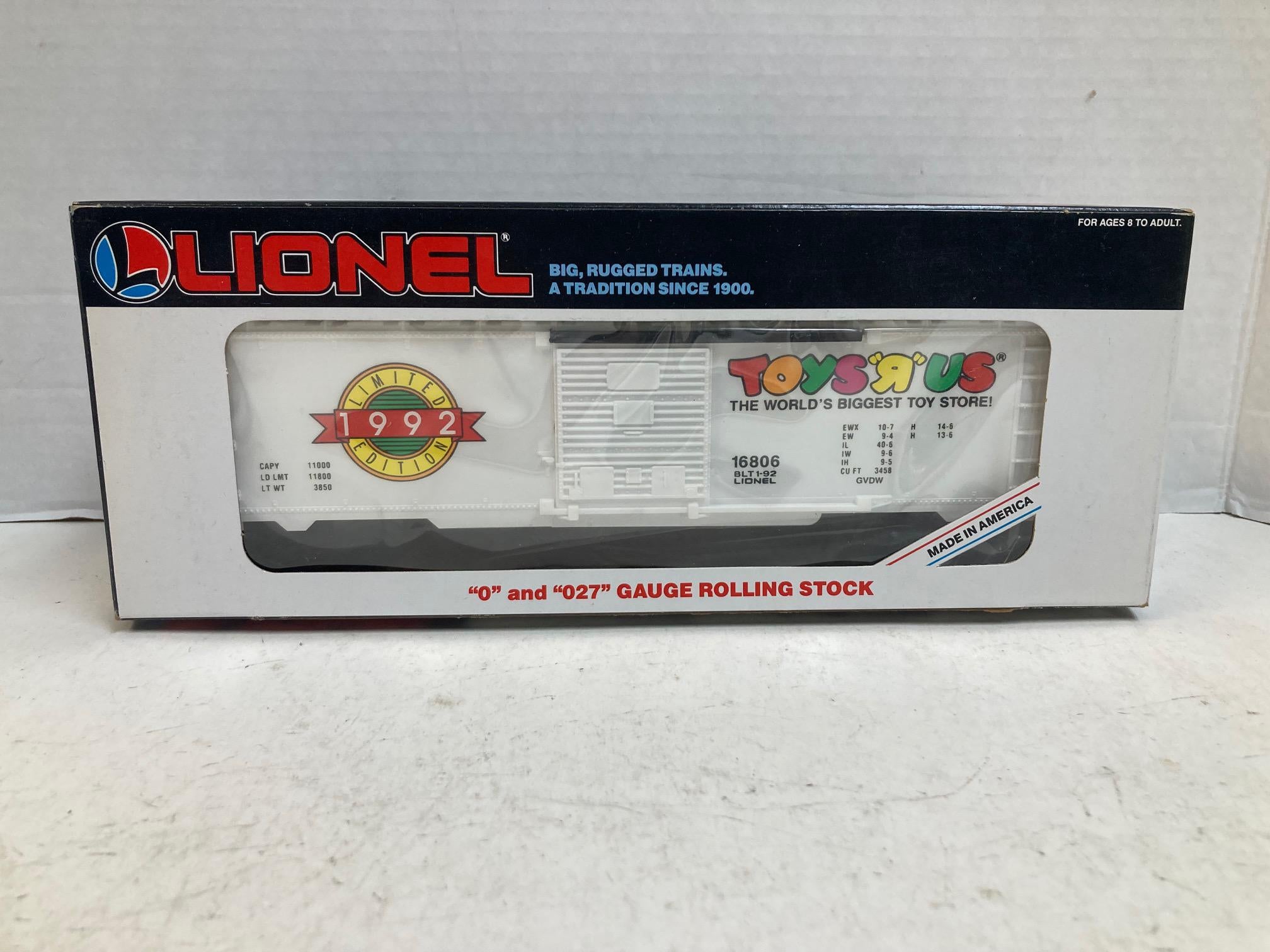 Lionel 6-16806 Toys “R” Us 1992 Limited Edition Boxcar O Gauge - Great Condition - Appears unused