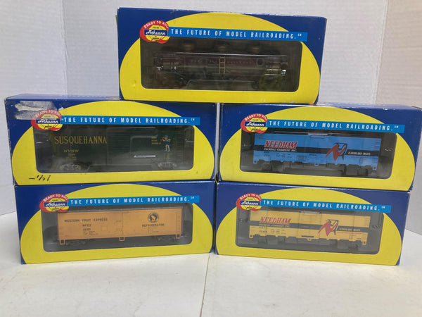 Athearn Ready to roll HO 40' Freight Cars lot of 5: 7005, 7128, 7125, 7121, 85107