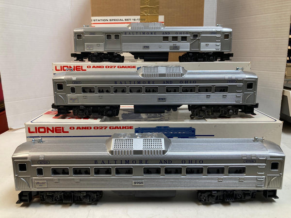 Lionel O Gauge Baltimore & Ohio B&O Budd RDC 3-Car Set 6-8766 6-8767 6-8768 BOXED