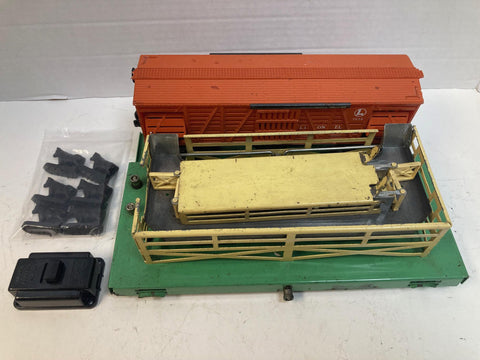 🐄 Lionel 3656 Operating Cattle Car & Corral Set – Postwar O Gauge – Classic Action Accessory *WORKS*