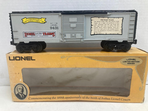 Lionel Joshua Lionel Cowen Boxcar "The Pre-War Years" 6-9431 w/Box Pre-Owned