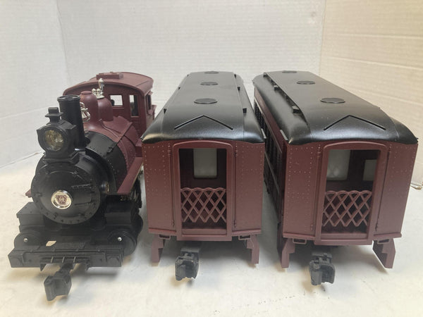 Lionel G Scale Pennsylvania Docksider 0-4-0T Steam Loco Set w/ Passenger Cars - Tested