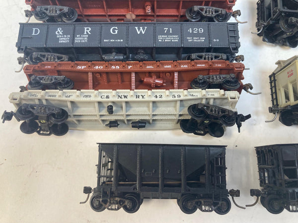 Varney HO Scale Freight Car Lot of 12 – Boxcars, Gondolas, Hoppers – Good Condition