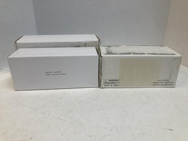 National Motor Museum Mint 1:32 Scale Diecast Lot – Gold Edition 1930 Hudson & 1941 Chevrolet Deluxe (2-Car Set)