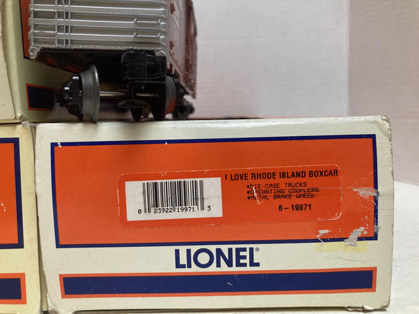 Lionel "I Love" Car Lot: Lionel 36236, NY 19949, NV 19926, RI 19971