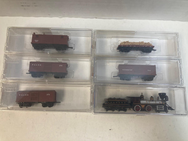 N Scale Civil War Era 6-Piece Train Set – 4-4-0 Bachmann Locomotive, Micro-Trains Cars – Clip-In Couplers
