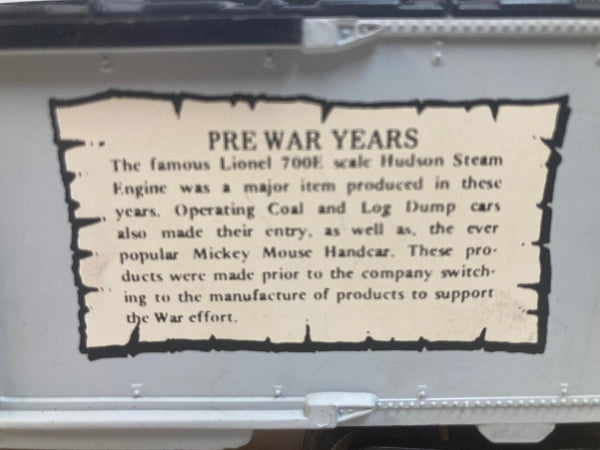 Lionel Joshua Lionel Cowen Boxcar "The Pre-War Years" 6-9431 w/Box Pre-Owned