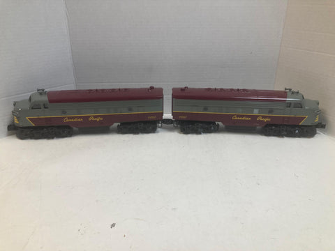 Williams Canadian Pacific F-7 AA Set #1420 Powered + #1425 Dummy — O-Gauge Diesel Pair - No Sound