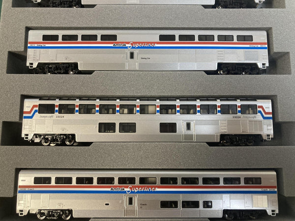 Kato N Scale Amtrak Passenger Train Set – F40PH #350 Locomotive & Superliner I Phase III 6-Car Set