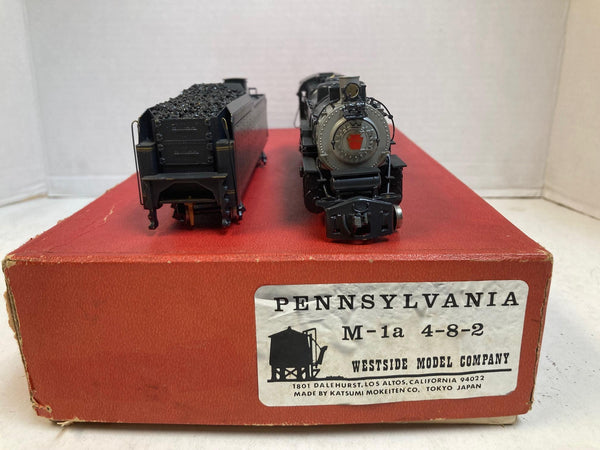 Westside Model Co. HO Brass Pennsylvania RR M-1a 4-8-2 Steam Loco & Tender - Katsumi - RUNS WELL