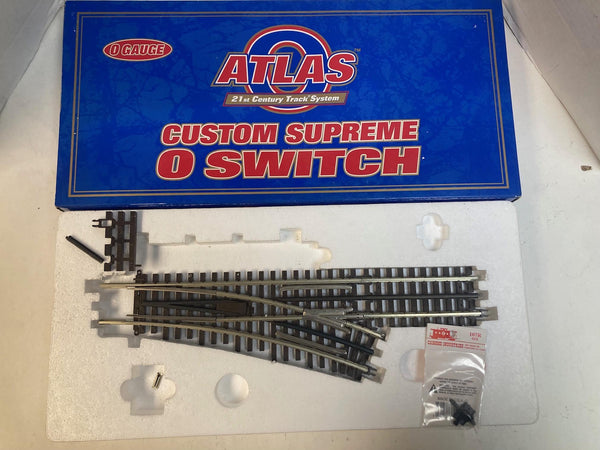 Atlas O 6071 O-54 RH Switch - FOR REPAIR - Middle Rail Disconnected + Caboose Industries Throw