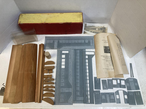 Vintage O Scale Indianapolis Car Co. W.B.&A. Articulated Trolley Wood Kit Boxed