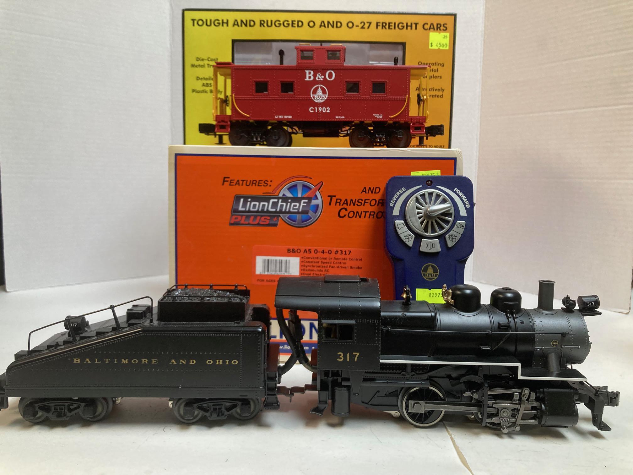 Lionel B&O A5 0-4-0 #317 W/ MTH B&O Caboose (6-82975, 30 Lionel B&O A5 0-4-0 #317 W/ MTH B&O Caboose (6-82975, 30