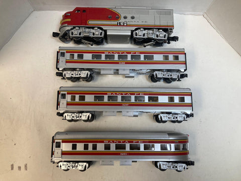 Lionel “The Chief” Santa Fe Passenger Train Set – 162 Loco, 3155, 3157, 3261 Cars – Lights Work – Conventional Power – No Box