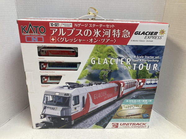 KATO 10-021 N Scale Glacier Express "Glacier On Tour" Starter Set w/ Unitrack - Boxed