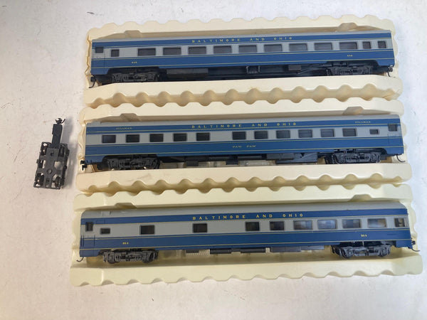 AHM HO Wabash/Indiana 3-Car Lot - "Paw Paw" Pullman - Kadees - 1935 Streamline