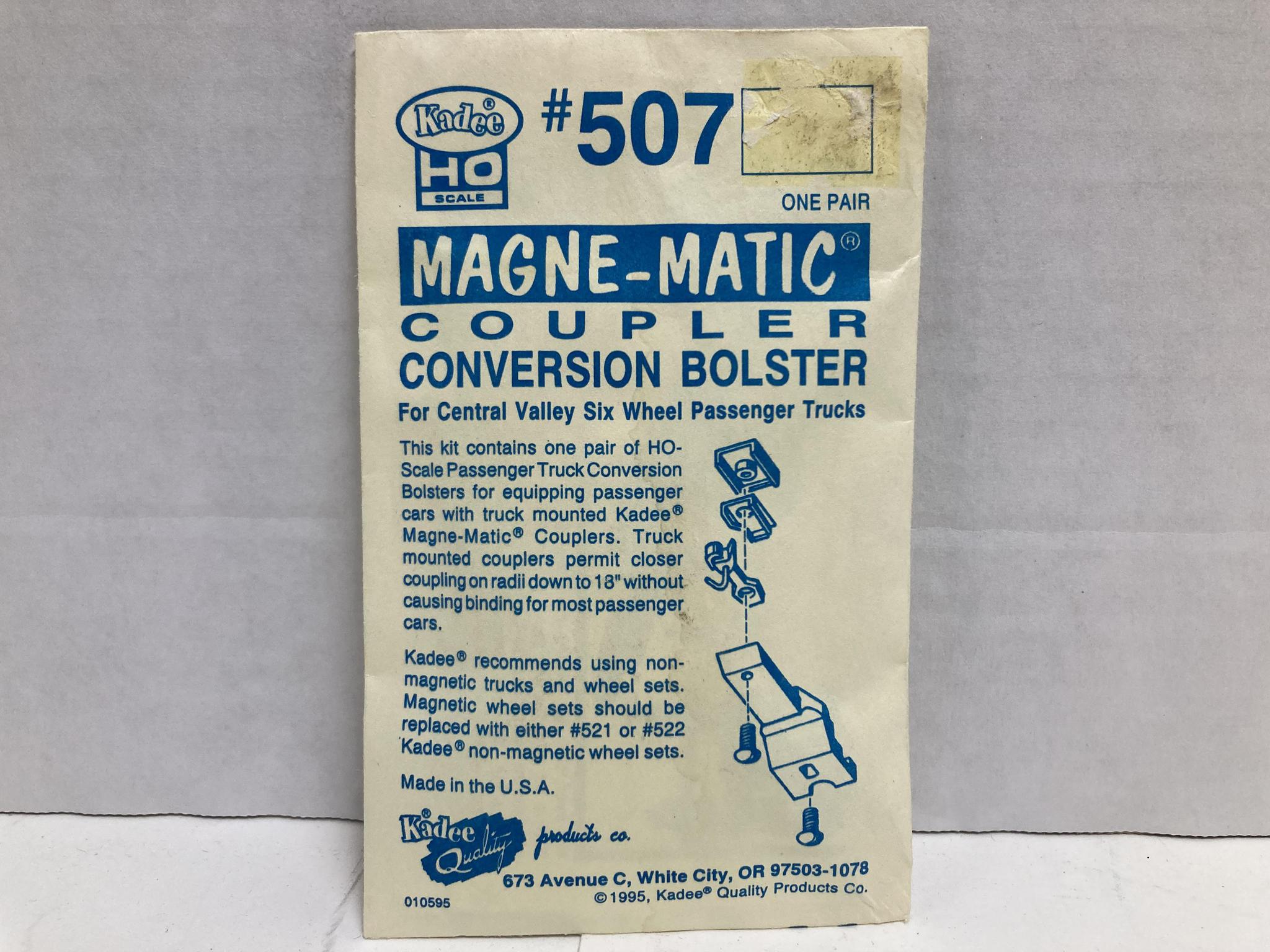 Kadee Magne-Matic Coupler Conversion Bolster HO (#507) For Central Valley Six Wheel Passenger Trucks