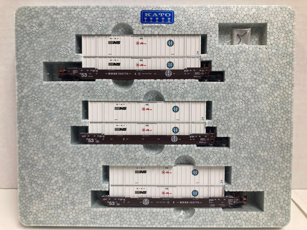 KATO Gunderson MAXI-IV Double Stack Car BNSF w/ Hub Containers (106-6185)