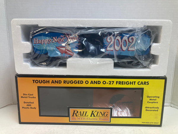 MTH Rail King 30-7490 2002 New Year’s Boxcar – O Gauge – Brand New