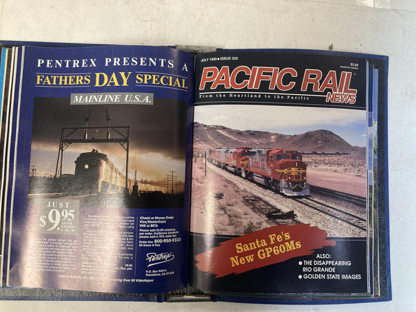 Pacific Rail News Magazine Complete 1990 Year Set in Custom Binder (12 Issues)