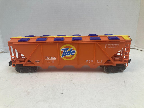 Menards O-Scale Tide 4-Bay Covered Hopper - Unique "Soap Spill" Detail!
