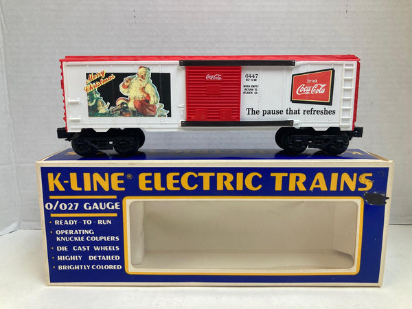 K-Line Coca-Cola Historical Christmas Boxcar K-6447 – O Gauge – Pre-Owned Good Condition