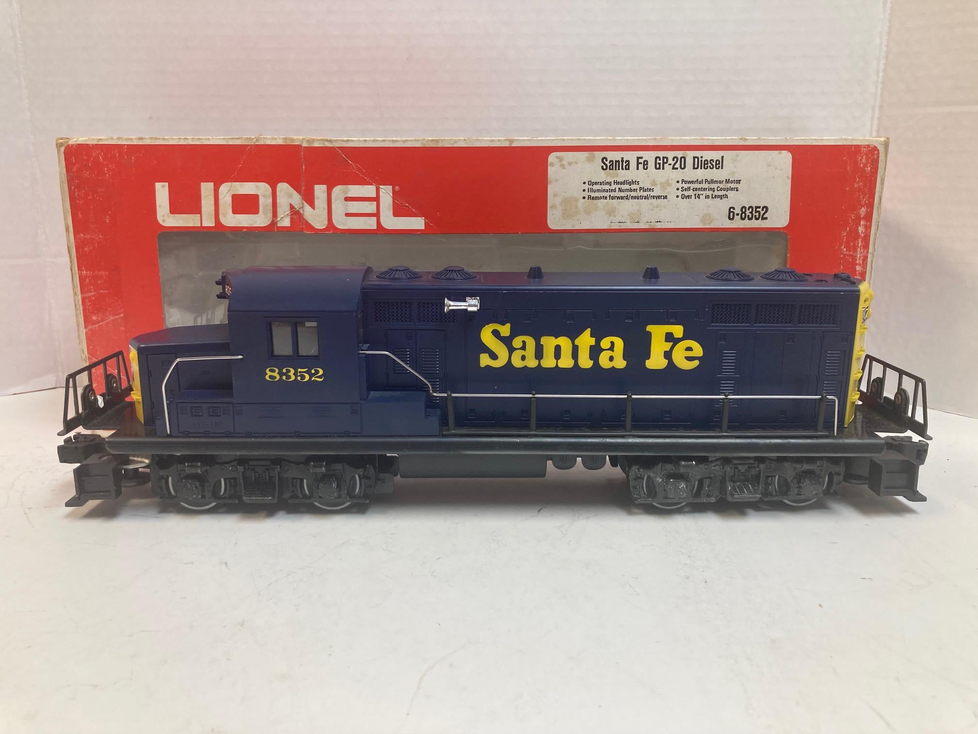 Lionel 6-8352 Santa Fe GP-20 Diesel Locomotive – Blue & Yellow – O Gauge – In Box – Tested
