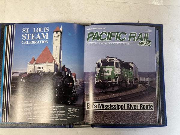 Pacific Rail News Magazine Complete 1990 Year Set in Custom Binder (12 Issues)