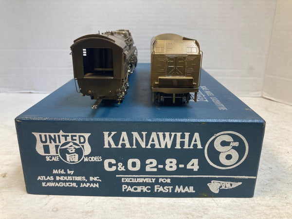 PFM United HO Brass C&O Chesapeake & Ohio Kanawha 2-8-4 Class K-4 Steam Loco EX