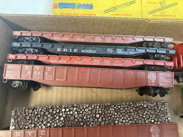Vintage Revell HO Scale Train Lot: 10 Freight Cars + 36 Pcs 9" Brass Track – Read