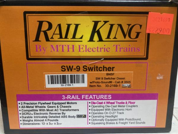 MTH 30-2169-1 BNSF SW-9 Switcher Diesel Engine w/ BCR