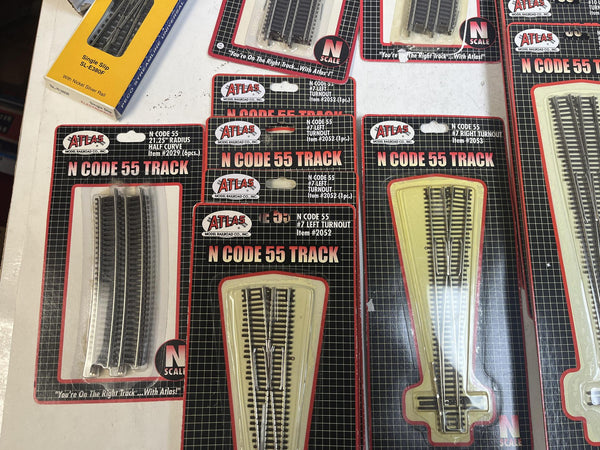 N Scale Code 55 Track Lot 41pc Atlas Micro Engineering PECO Turnouts Joiners