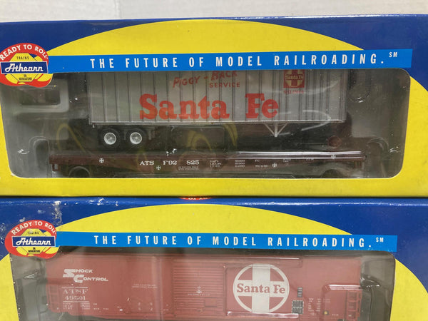 Athearn Ready to roll 50' Freight Cars HO lot of 6: Sante Fe, Southern, Union Pacific, Nestle