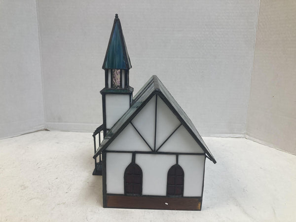 Holiday Creations Stained Glass Collectables Cathedral Church Lighted Vintage