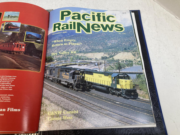 Pacific Rail News Magazine Complete 1986 Year Set in Custom Binder (12 Issues)