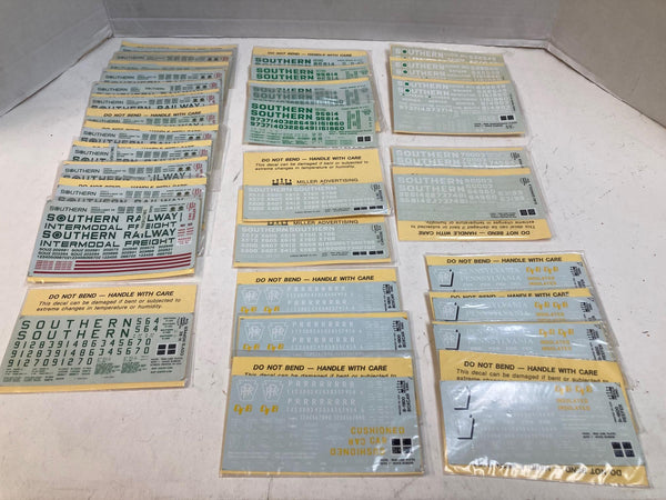 30 Lot Herald King HO Scale Decals - Southern Railway & PRR - New Old Stock