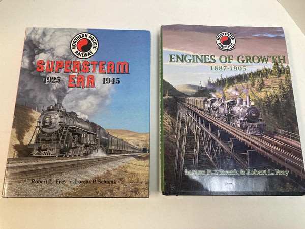 Lot of 2 Northern Pacific Railroad Books – Engines of Growth & Supersteam Era – Frey & Schrenk