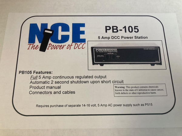 NCE PB105 5 Amp DCC Power Booster (05240003) Powerhouse