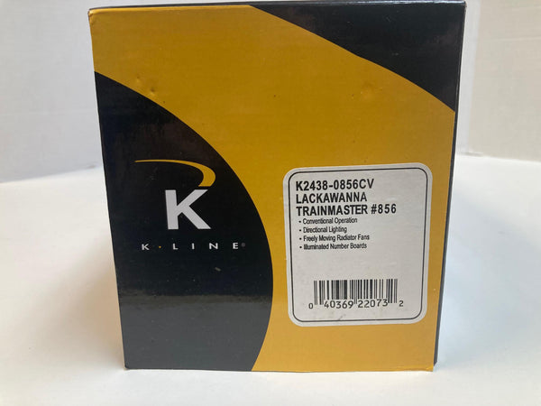 K-Line K2438‑0856CV “Lackawanna” Trainmaster #856 – O‑Gauge, Dual Motors, Brass Flywheels,