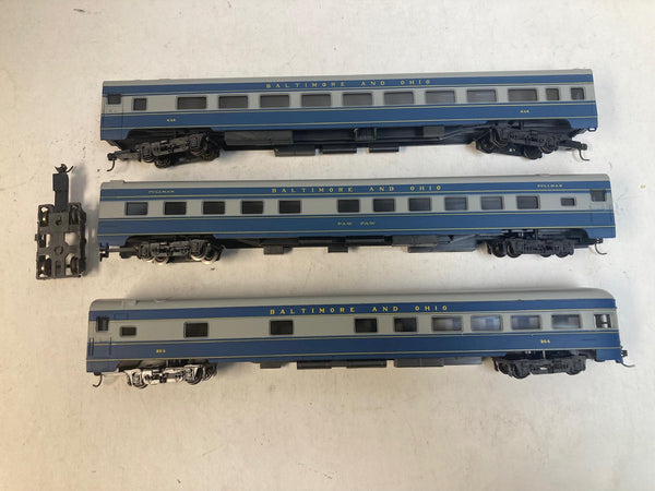 AHM HO Wabash/Indiana 3-Car Lot - "Paw Paw" Pullman - Kadees - 1935 Streamline