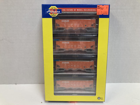 Athearn Norfolk Southern 40' 3-Bay Ribbed-Side Open Hopper 4 pack (1905)