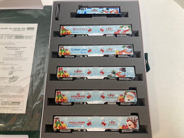 Kato Rare 2016 Operation North Pole Christmas Train + 2 Car Add-On Set (106-2016A) N Scale