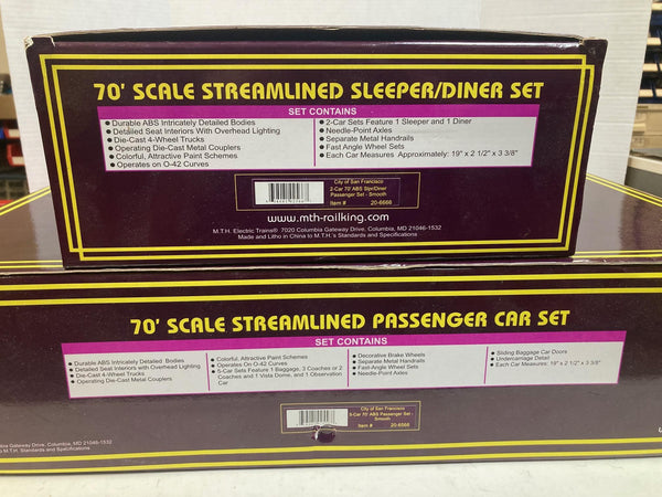 MTH Premier 20-6566 & 20-6666 Union Pacific City of San Francisco 7-Car Set - O Scale