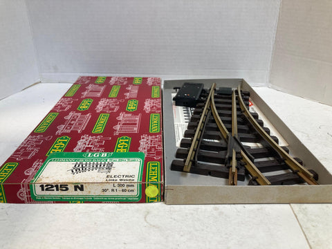 LGB 1215 N Left-Hand Electric Switch G Gauge: 30° curve with an R1 radius (600 mm)