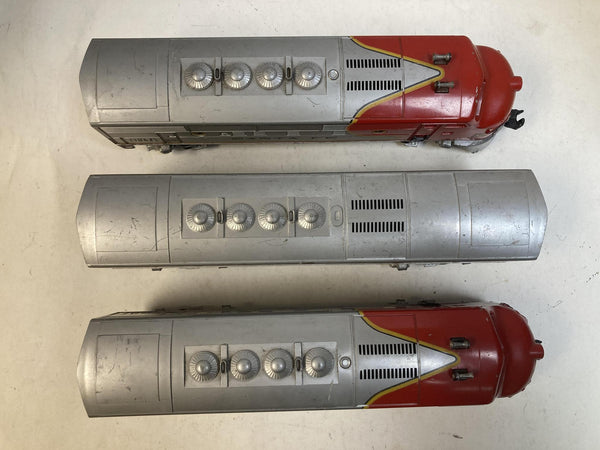 Vintage Lionel 2353 Santa Fe F3 ABA Diesel Locomotive Set – Plastic Vents, Runs Great!
