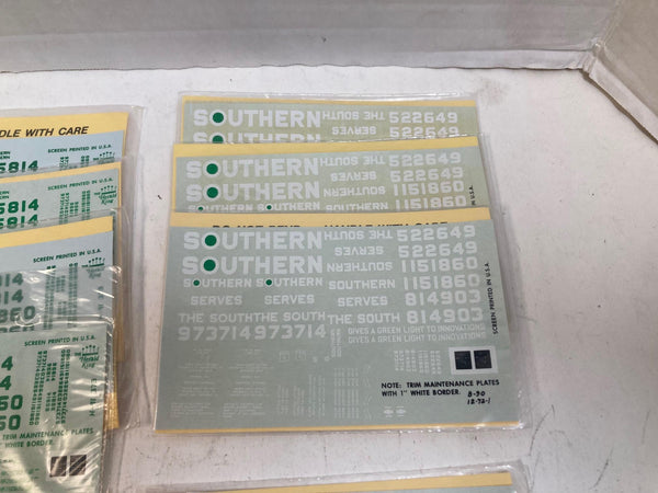 30 Lot Herald King HO Scale Decals - Southern Railway & PRR - New Old Stock