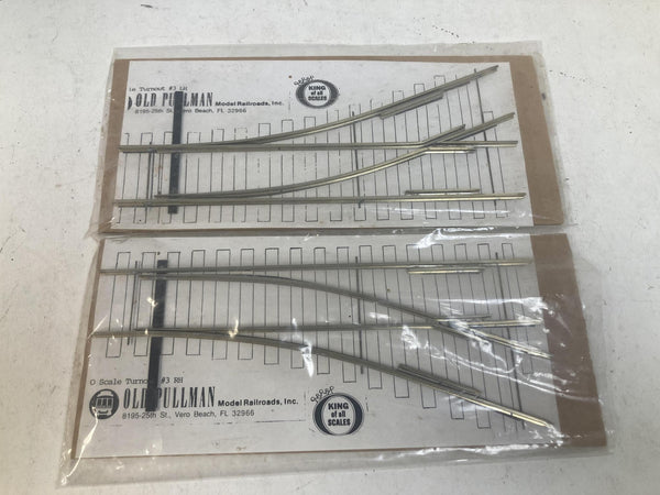 Old Pullman O Scale Turnouts Pair #3 LH & RH - 1 Sealed 1 Open Unused