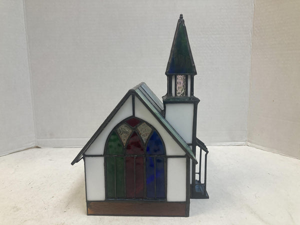 Holiday Creations Stained Glass Collectables Cathedral Church Lighted Vintage