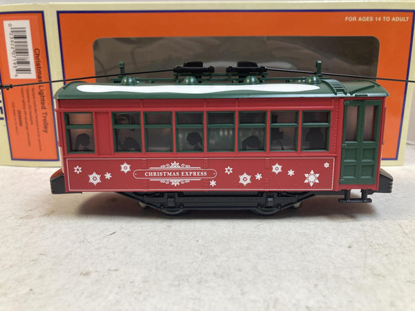 Lionel 2535060 O Gauge Christmas Lighted Trolley "Christmas Express" Like New